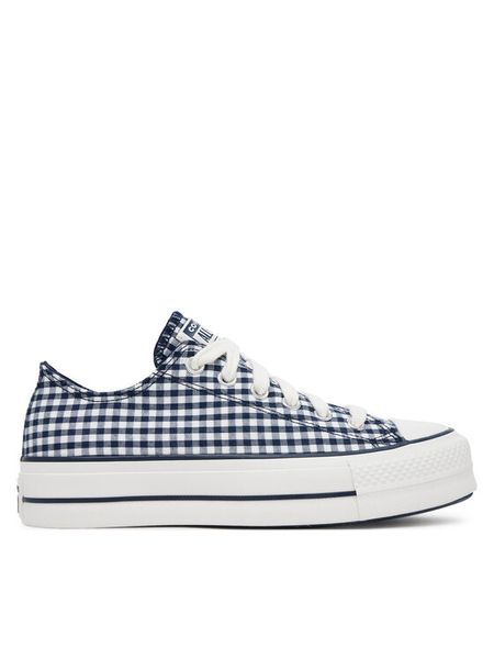 Converse Trampki Chuck Taylor All Star Lift Platform Gingham A13664C Granatowy. Niebieskie trampki i tenisówki damskie Converse, bez wzorów, z materiału, bez zapięcia. Za 269.99 zł.