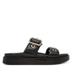 Klapki Inuikii. Czarne klapki damskie Inuikii, bez wzorów, bez obcasa, bez zapięcia. Za 899.99 zł.