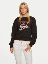 Guess Bluza W4YQ25 KB681 Czarny Regular Fit. Czarne bluzy damskie Guess, m, z aplikacjami, z syntetyku, bez ramiączek, bez kaptura. Za 199.99 zł.