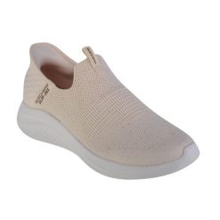 Buty sportowe Sneakersy damskie, Skechers Ultra Flex 3.0-Shiny Night Slip-ins. Białe obuwie sportowe damskie Skechers, bez wzorów, bez zapięcia, trekkingowe. Za 379.99 zł.