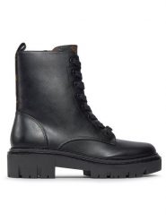 Guess Botki Jefei FLPJFI FAL10 Czarny. Czarne botki damskie Guess, z aplikacjami, ze skóry, bez obcasa, na płaskiej podeszwie, bez zapięcia. Za 749.99 zł.