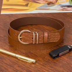 Pasek skórzany BELTIMORE r.95-110 cm E58 brązowy. Brązowe paski damskie bez wzorów. Za 41.99 zł.