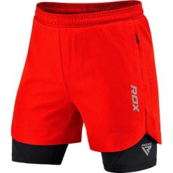 Spodenki treningowe RDX T16. Czerwone szorty męskie RDX, bez wzorów. Za 129.99 zł.