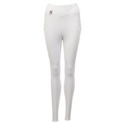 Damskie silikonowe legginsy jeździeckie z pełną przyczepnością ANKY Exposure C-W. Białe legginsy damskie ANKY, bez wzorów, z materiału. Za 552.75 zł.