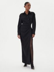 Eleh Sukienka wieczorowa EFW250275 Czarny Regular Fit. Czarne sukienki damskie Eleh, bez wzorów, z syntetyku, wizytowe, bez kołnierzyka, bez ramiączek. Za 509.99 zł.
