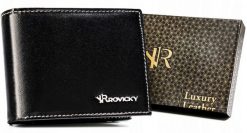 Portfel męski Rovicky R-RM-24-15-GCL czarny. Czarne portfele męskie ROVICKY, bez wzorów, ze skóry. Za 79.99 zł.