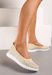 Beżowe Płaskie Tenisówki Zdobione Cyrkoniami Lomadia. Brązowe trampki i tenisówki damskie Renee, z aplikacjami, bez zapięcia. Za 39.99 zł.
