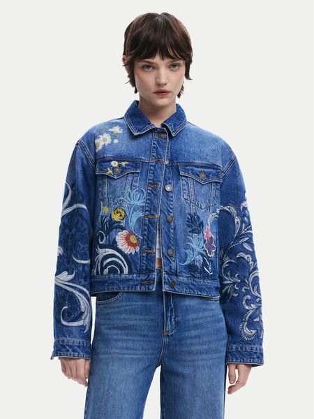 Desigual Kurtka jeansowa Misouri 25SWED55 Niebieski Regular Fit. Niebieskie kurtki damskie Desigual, m, bez wzorów, z bawełny, bez kaptura. Za 389.99 zł.