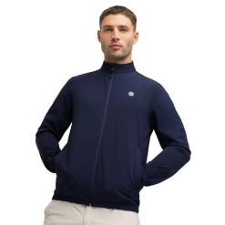 Męska golfowa kurtka przeciwdeszczowa Siroko Muirfield Navy. Niebieskie kurtki męskie SIROKO, l, bez wzorów, sportowe, bez kaptura. Za 296.00 zł.