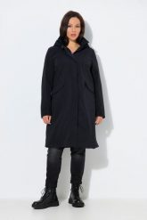 Damskie Parka funkcyjna HYPRAR hydrofobowa kaptur. Czarne parki damskie Ulla Popken, plus size, bez wzorów, z materiału, plus size. Za 699.99 zł.