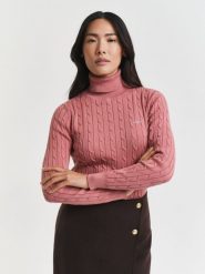 Gant Sweter Kobiety Bawełna różowy, M. Czerwone swetry nierozpinane damskie GANT, m, bez wzorów, z bawełny, bez kołnierzyka, bez ramiączek. Za 479.95 zł.