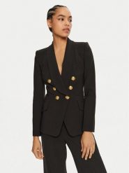 Elisabetta Franchi Marynarka GI-093-46E2-V560 Czarny Regular Fit. Czarne marynarki i żakiety damskie Elisabetta Franchi, bez wzorów, z syntetyku, bez kołnierzyka, bez ramiączek. Za 1,909.00 zł.