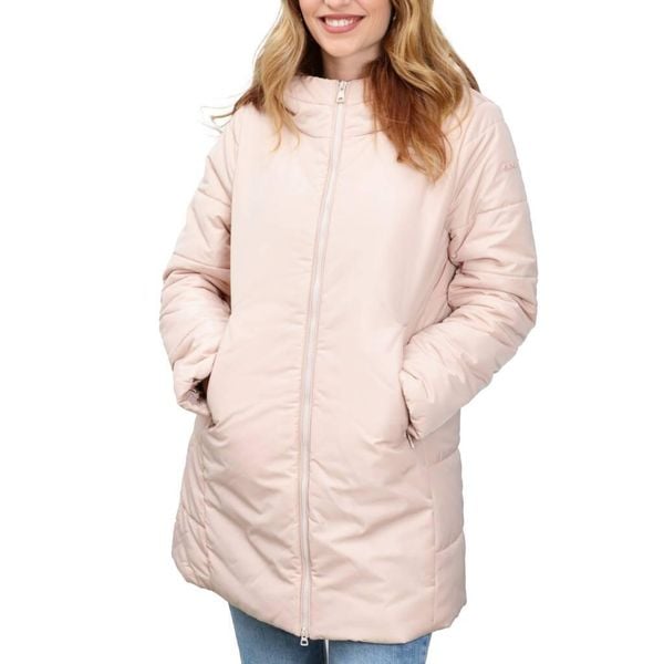 Kurtka GEOX W MYRIA LONG PARKA Rose. Czerwone kurtki damskie Geox, bez wzorów, z tkaniny, bez kaptura. Za 446.99 zł.