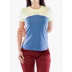 Koszulka bawełniana damska La Sportiva Roof T-Shirt. Niebieskie koszulki sportowe damskie La Sportiva, bez wzorów, z bawełny, bez ramiączek. Za 177.99 zł.