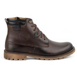 Mario Pala Buty zimowe 754 ciemny brąz brązowe. Brązowe botki męskie na zimę, bez wzorów, ze skóry, bez obcasa, bez zapięcia. Za 499.18 zł.