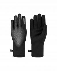 Rękawiczki sportowe odblaskowe unisex czarne Core Run CEP. Czarne rękawiczki męskie CEP, na jesień, bez wzorów, z elastanu. Za 99.00 zł.