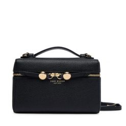 Torebka Tory Burch. Czarne listonoszki damskie Tory Burch, bez wzorów, bez dodatków. Za 1,609.00 zł.