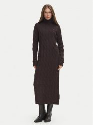 Tommy Hilfiger Sukienka dzianinowa WW0WW46429 Brązowy ciemny Slim Fit. Brązowe sukienki damskie Tommy Hilfiger, l, bez wzorów, z dzianiny, bez kołnierzyka, bez ramiączek. Za 949.99 zł.