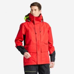 Kurtka żeglarska męska Decathlon Offshore 900. Czerwone kurtki męskie Decathlon, l, bez wzorów, z materiału, bez kaptura. Za 1,099.00 zł.