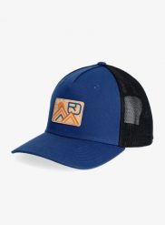 Czapka z daszkiem Ortovox Corky Trucker Cap - petrol blue. Niebieskie czapki damskie ORTOVOX, z aplikacjami, z bawełny, eleganckie. Za 169.99 zł.