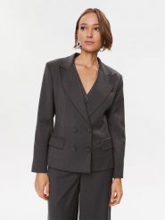 MVP Wardrobe Marynarka Meda MVPI3GI087.BTE0175 Szary Regular Fit. Szare marynarki i żakiety damskie MVP Wardrobe, bez wzorów, z wełny, bez kołnierzyka, bez ramiączek. Za 1,689.00 zł.