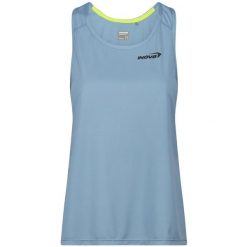 Koszulka do biegania damska Inov-8 Performance Vest. Niebieskie bluzki damskie Inov-8, m, bez wzorów, bez kołnierzyka, bez ramiączek. Za 158.99 zł.