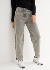 Dżinsy z efektem vintage. Niebieskie jeansy damskie bonprix, bez wzorów, z jeansu, vintage. Za 119.99 zł.