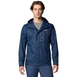 Kurtka sportowa męska Pouring Adventure III Jacket. Niebieskie kurtki sportowe męskie Columbia, m, bez wzorów, z materiału, z kapturem, trekkingowe. Za 309.00 zł.