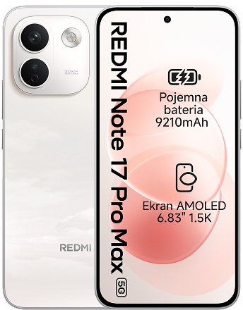 Smartfon Xiaomi Xiaomi Redmi Note 17 Pro MAX 5G 8GB/256GB, Kreminis. Smartfony Xiaomi. Za 2,594.47 zł.