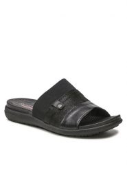 Go Soft Klapki WI16-5702-04 Czarny. Czarne klapki damskie GO SOFT, bez wzorów, ze skóry, bez obcasa, bez zapięcia. Za 74.99 zł.