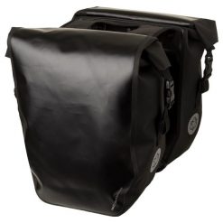 Podwójna torba rowerowa Shelter Large wodoszczelna czarna z odblaskami. Czarne torby na laptopa damskie AGU, bez wzorów, z materiału. Za 515.95 zł.