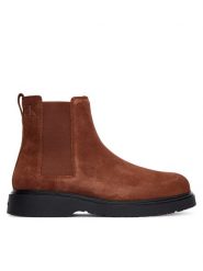 Calvin Klein Sztyblety Combat Ess Chelsea Boot Su YM0YM01372 Brązowy. Brązowe botki męskie Calvin Klein, bez wzorów, ze skóry, bez obcasa, bez zapięcia. Za 519.99 zł.