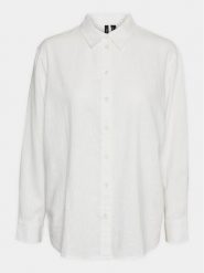 Vero Moda Koszula Linn 10305085 Biały Relaxed Fit. Białe koszule damskie Vero Moda, xl, bez wzorów, ze lnu, bez kołnierzyka, bez ramiączek. Za 189.99 zł.