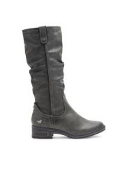 Mustang Kozaki 1293-602 Szary. Szare kozaki damskie Mustang, bez wzorów, z materiału, bez obcasa, na płaskiej podeszwie, bez zapięcia. Za 439.99 zł.