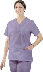 Visent BLUZA MEDYCZNA DAMSKA BLUZA LEKARSKA wrzosowy M. Fioletowe bluzy damskie Visent, m, bez wzorów, bez ramiączek, bez kaptura. Za 59.99 zł.