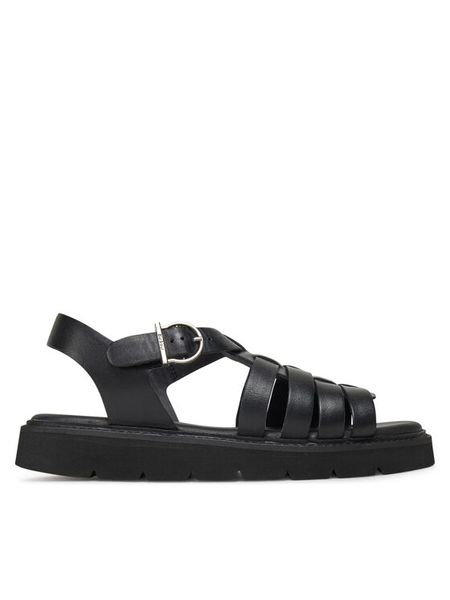 Barbour Sandały Otterburn LFO0757BK51 Czarny. Czarne sandały damskie Barbour, bez wzorów, ze skóry, bez obcasa, na płaskiej podeszwie, bez zapięcia. Za 659.99 zł.