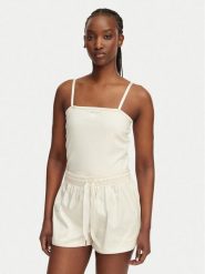 Adidas Top Pearl Tube KE3403 Écru Slim Fit. Białe topy damskie Adidas, s, bez wzorów, z syntetyku, bez kołnierzyka, bez ramiączek. Za 199.99 zł.