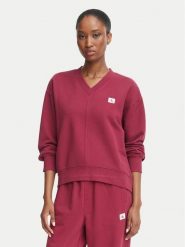 Calvin Klein Jeans Bluza LV047E237G Czerwony ciemny Regular Fit. Czerwone bluzy damskie Calvin Klein Jeans, l, bez wzorów, z bawełny, bez ramiączek, bez kaptura. Za 369.99 zł.