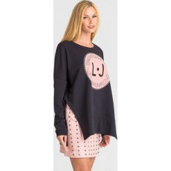 BLUZA Liu Jo. Czarne bluzy damskie Liu Jo, m, z aplikacjami, z bawełny, bez ramiączek, bez kaptura. Za 679.00 zł.