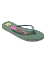Sandały dla Kobiety SANDY Zielony. Zielone sandały damskie Roxy, bez wzorów, z gumy, bez obcasa, bez zapięcia. Za 84.99 zł.