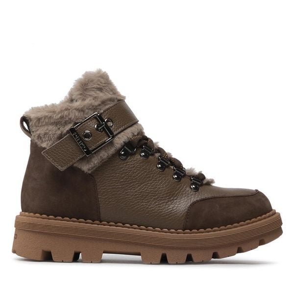 Botki PINKO. Brązowe botki damskie Pinko, bez wzorów, bez obcasa, na płaskiej podeszwie, bez zapięcia. Za 2,129.00 zł.