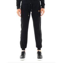 Spodnie dresowe z bawełna z sznurek regulacyjny na co dzień. Czarne spodnie dresowe damskie LEONE 1947 APPAREL, bez wzorów, z bawełny, sportowe. W wyprzedaży za 151.56 zł.