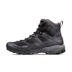 Buty trekkingowe męskie Mammut Ducan High Gtx. Czarne buty zimowe męskie Mammut, bez wzorów, z materiału, za kostkę, bez obcasa, bez zapięcia. Za 689.99 zł.