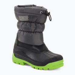 Śniegowce juniorskie CMP Sneewy SnowBoots. Szare buty zimowe męskie CMP, na zimę, bez wzorów, bez obcasa, bez zapięcia. Za 109.99 zł.