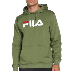Bluza z kapturem Fila Barumini. Zielone bluzy damskie Fila, l, bez wzorów, z bawełny, eleganckie, bez ramiączek, z kapturem. Za 286.55 zł.