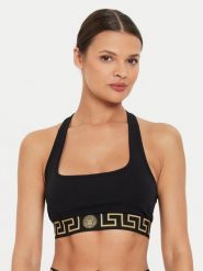 Versace Biustonosz top AUD01039 1A10011 Czarny. Czarne biustonosze Versace, bez wzorów, z bawełny. Za 209.99 zł.