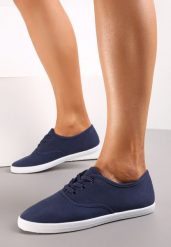 Granatowe Sznurowane Tenisówki Przed Kostkę Jennessa. Niebieskie trampki i tenisówki damskie Renee, bez wzorów, z jeansu, przed kostkę, bez zapięcia. Za 39.99 zł.