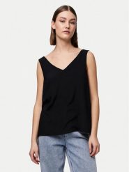Pieces Top Franan 17146424 Czarny Regular Fit. Czarne topy damskie Pieces, xs, bez wzorów, z syntetyku, bez kołnierzyka, bez ramiączek. Za 69.99 zł.