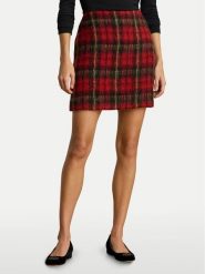 LAUREN RALPH LAUREN Spódnica mini 200P06912001 Czerwony Regular Fit. Czerwone spódnice damskie Lauren Ralph Lauren, bez wzorów, mini. Za 1,199.00 zł.