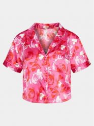 Hunkemöller Koszulka piżamowa Peppers 205076 Różowy Relaxed Fit. Czerwone koszule nocne damskie Hunkemöller, bez wzorów, z syntetyku, bez ramiączek. Za 69.99 zł.